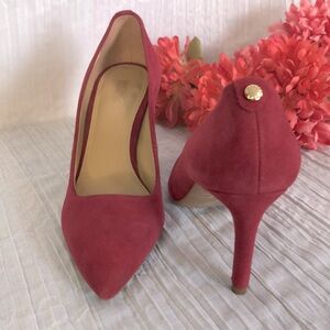 MICHAEL KORS size 6.5 high heels pumps stilettos red burgundy pointed toe shoes